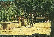 Peter Severin Kroyer haven ved albergo del liri i sora oil painting